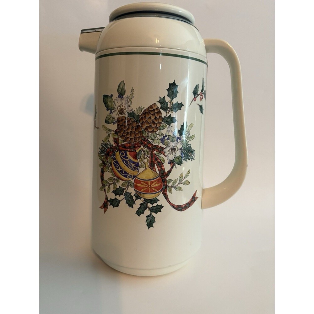 Vintage Mikasa Festive Spirit 1-Liter Thermal Carafe Christmas Holiday Retro